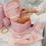 LUXE TRAIN 2 - Cosmetic Case MARSEILLE with Pink Pinstripe Liner