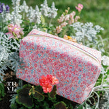 LUXE Everyday Cosmetic Bag - MARSEILLE with Pink Pinstripe Liner