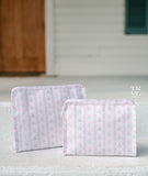 ROADIE MEDIUM Zip Pouch - RIBBON FLORAL PINK