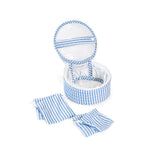 QUILTED JEWEL ROUND - PIMLICO STRIPE CHAMBRAY