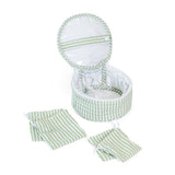 QUILTED JEWEL ROUND - PIMLICO STRIPE SAGE
