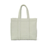 QUILTED GO GO TOTE - PIMLICO STRIPE SAGE