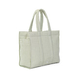 QUILTED GO GO TOTE - PIMLICO STRIPE SAGE