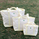 MAXI TOTE - ERNIE COATED CANVAS NATURAL with BUTTERCUP TRIM