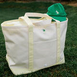 MAXI TOTE - ERNIE COATED CANVAS NATURAL with BUTTERCUP TRIM