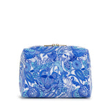 LUXE GLOSS DOUBLE ZIP LG - BLUE PAISLEY
