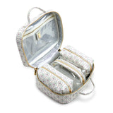 LUXE TRVL 2 Cosmetic Toiletry Case - ANTIBES with Navy Pinstripe Liner