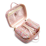 LUXE TRVL 2 Cosmetic Toiletry Case - MARSEILLE with Pink Pinstripe Liner
