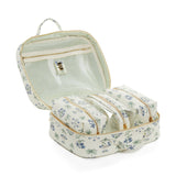 LUXE TRVL 2 Cosmetic Toiletry Case - PROVENCE with Green Pinstripe Liner