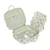 LUXE TRVL 2 Cosmetic Toiletry Case - PROVENCE with Green Pinstripe Liner