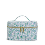 LUXE TRAIN 2 - Cosmetic Case HAMPTONS FLORAL with Chambray Pinstripe Liner