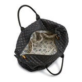 OVERPACKER - BLACK QUILTED Duffel (Lined in Provence)