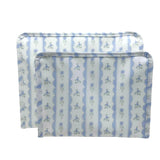 ROADIE LARGE Zip Pouch - RIBBON FLORAL BLUE