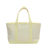 MEDIUM TOTE - COATED CANVAS NATURAL with GINGHAM BUTTERCUP TRIM