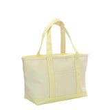 MEDIUM TOTE - COATED CANVAS NATURAL with GINGHAM BUTTERCUP TRIM