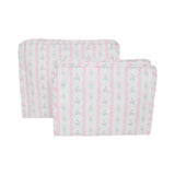 ROADIE LARGE Zip Pouch - RIBBON FLORAL PINK