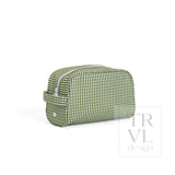 STOWAWAY Toiletry Bag - MOSS GINGHAM