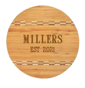 Name with EST. Date Round Cutting Board