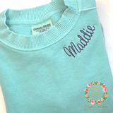 Monogrammed Sweatshirt - Valentine Neckline Embroidery