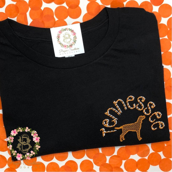 Tennessee Blackout Shirt with doodled Hound design