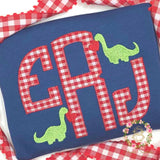 Boy’s Valentine Monogram with Dinosaurs