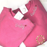 Monogrammed Sweatshirt - Valentine Neckline Embroidery