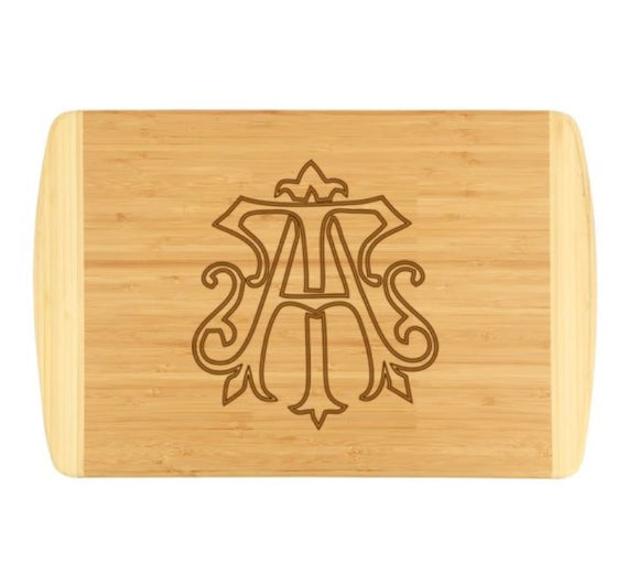 Monogram Chic - 2 Letter Monogrammed Two Tone Cutting Board