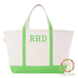 green  canvas tote bag lands end boat tote