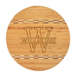 Name with Split Initial Round Cutting Board