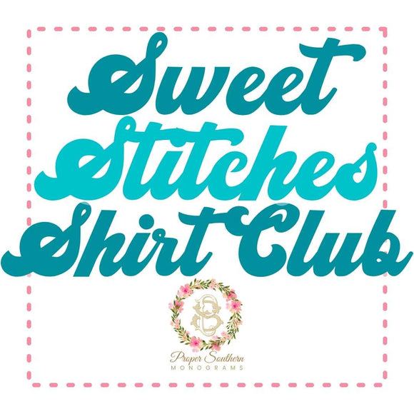 sweet stitches childrens monogram subscription box shirt of the month